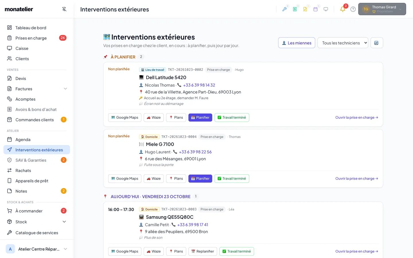 Page Interventions extérieures